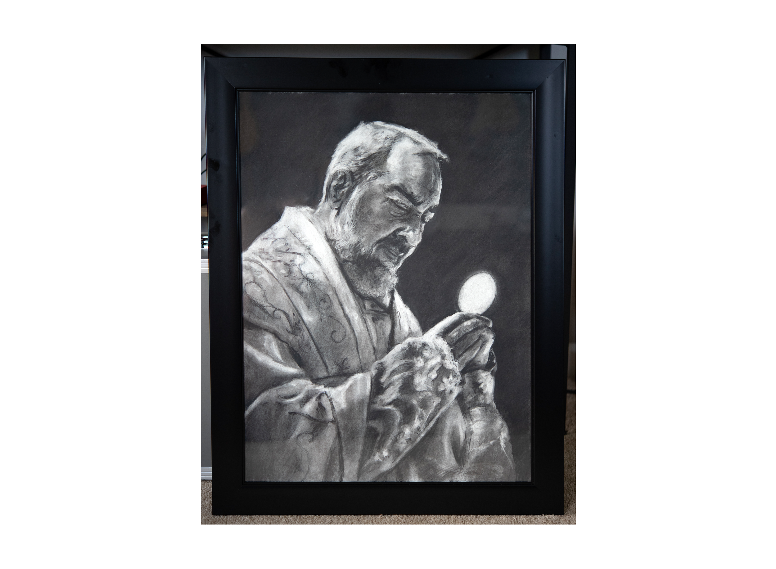 “Priest and Victim” - Saint Padre Pio Original Art