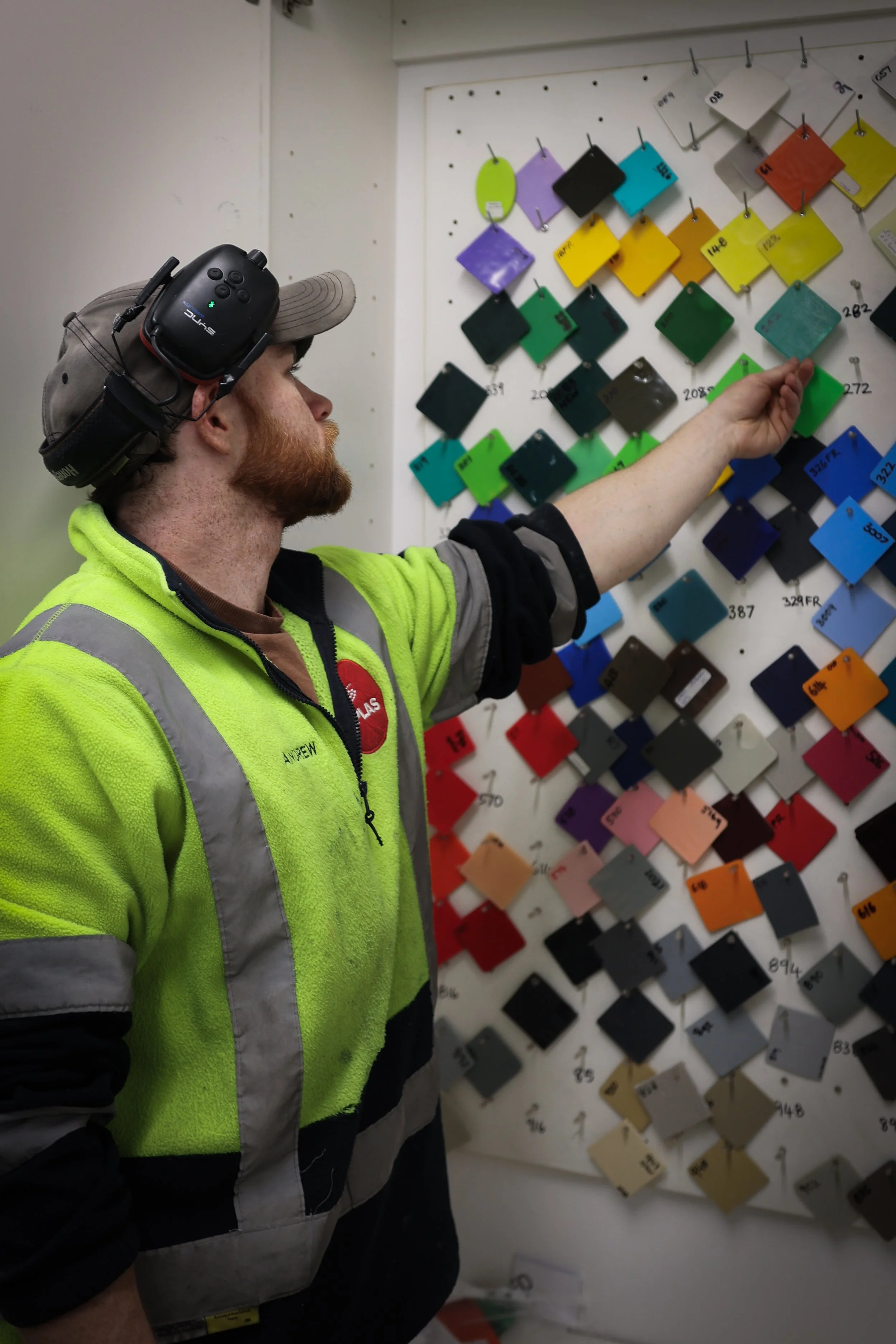 plastic colour swatch