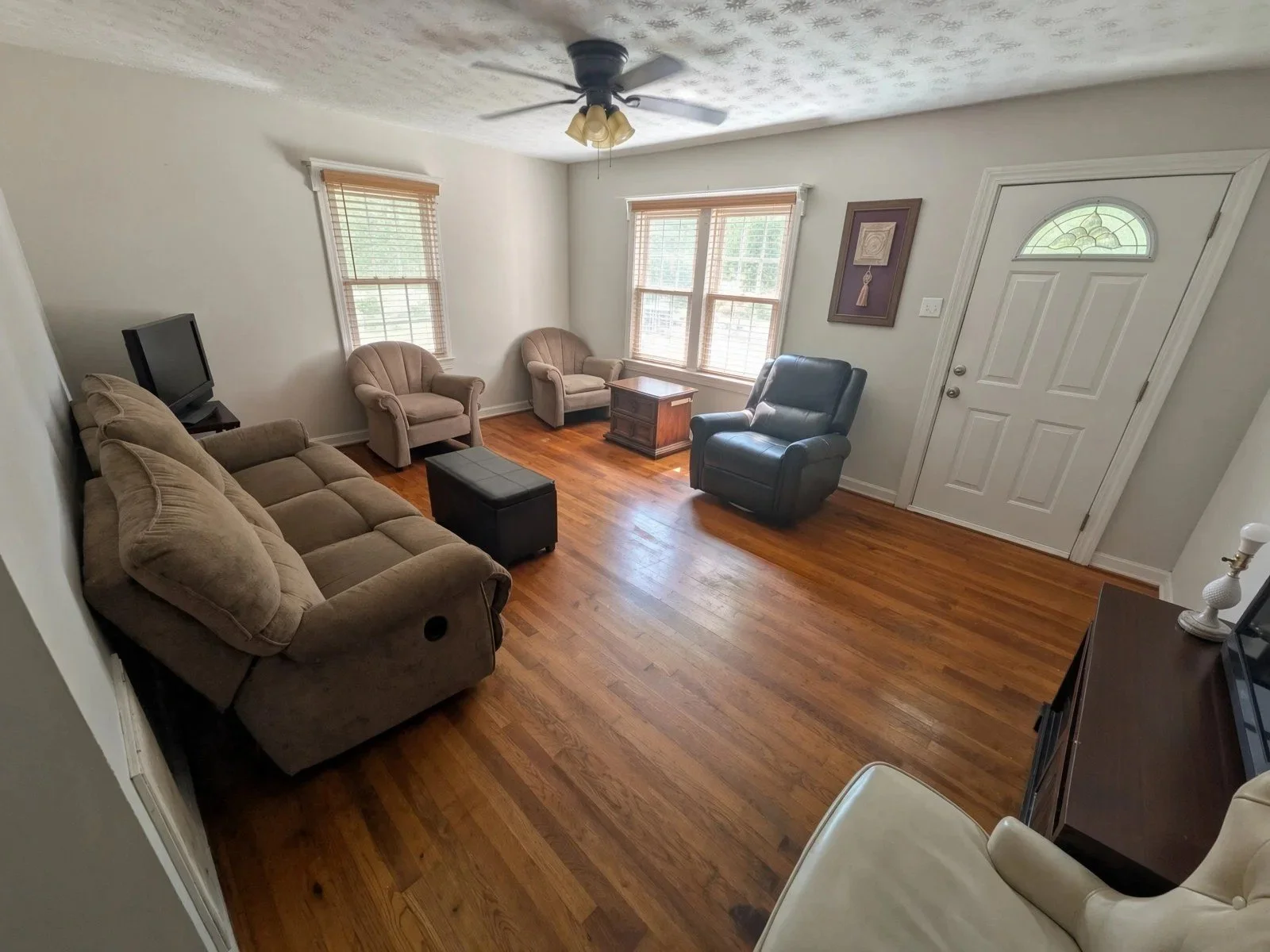 Living room at North Awakening sober living home