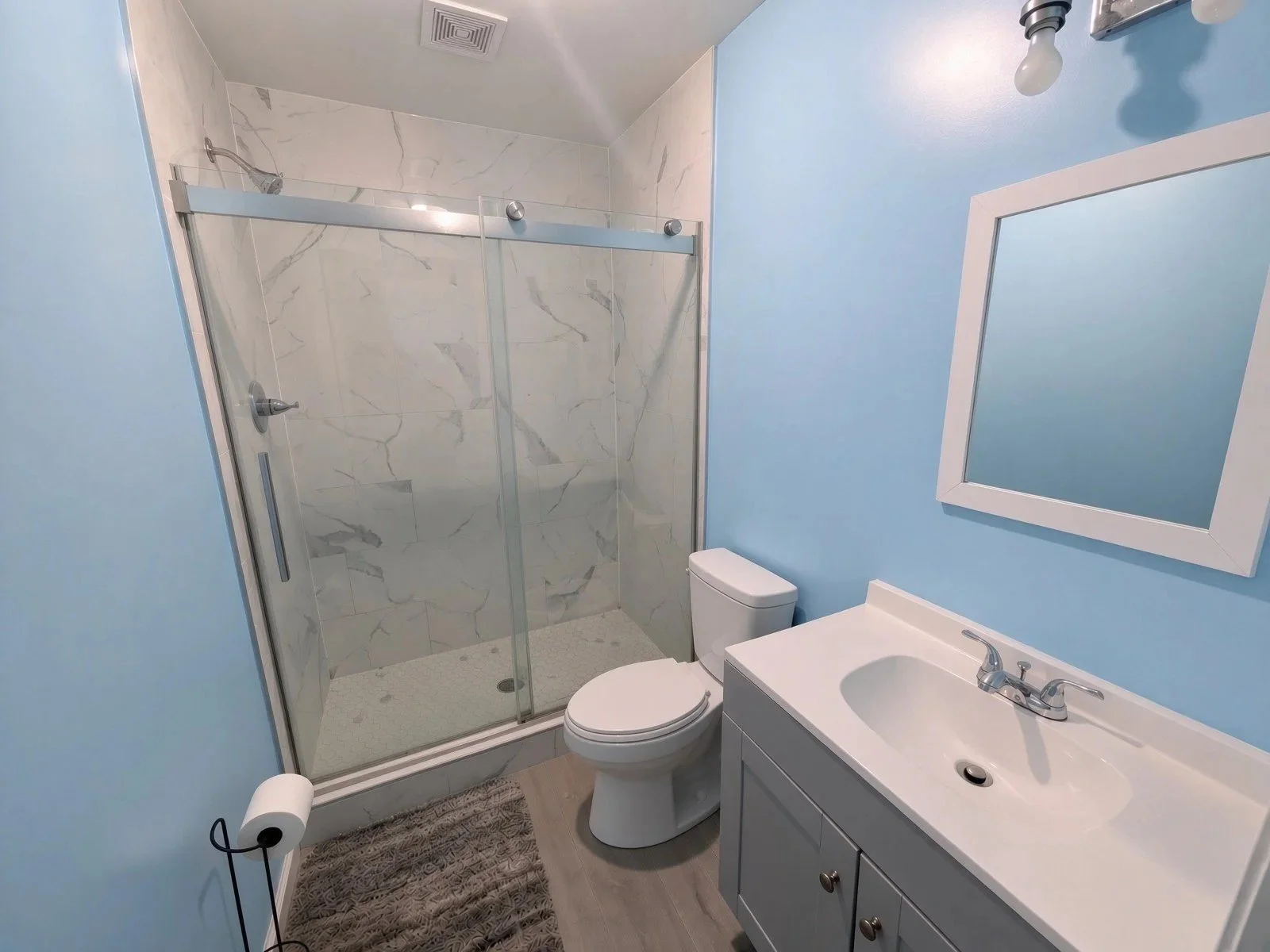 Bathroom at Buffalo Nickel sober living home