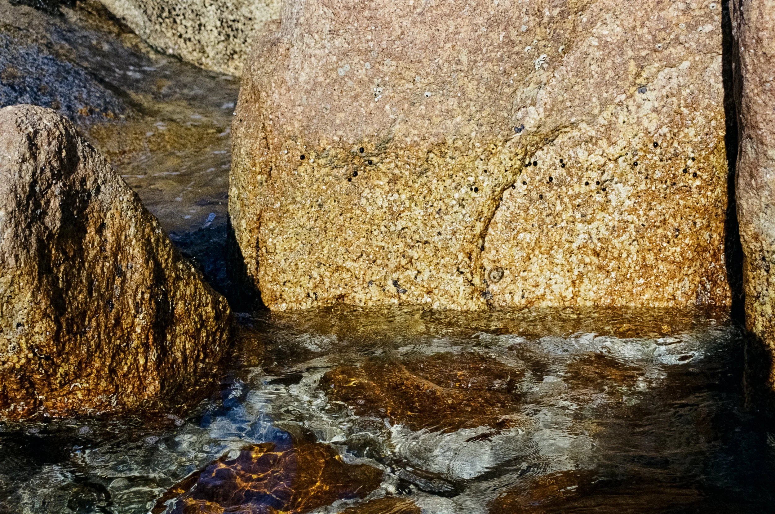 Close-up view of rocks and water in the ocean
