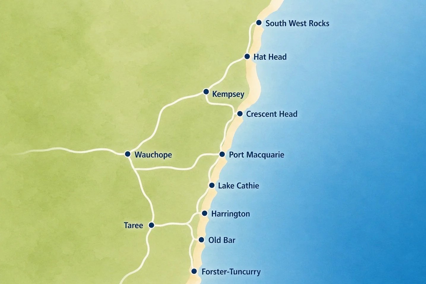 Inspire Shutters and Blinds Mid-North Coast NSW Map Image 1