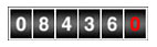 A digital display showing the number sequence 0844360 with the last digit highlighted in red.