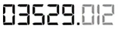 Digital display showing the number 03529.012