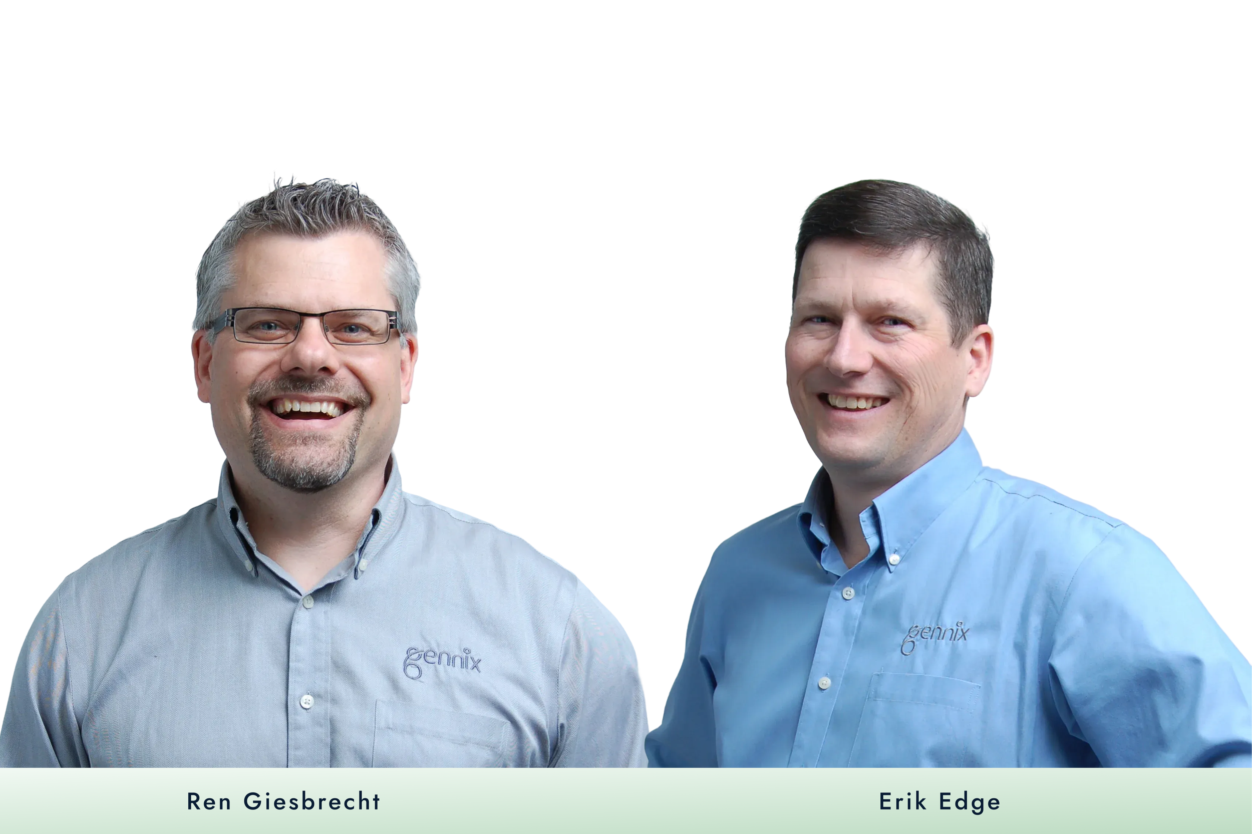 Ren and Erik smiling, the founders of Gennix Consulting, a managed It services Vancouver provider