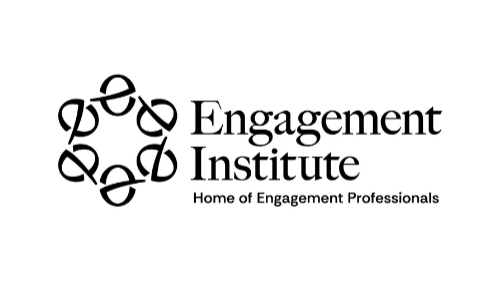 Engagement Institute logo stating "Home of Engagement Professionals" with a logo made up of a circle of 'e's'.