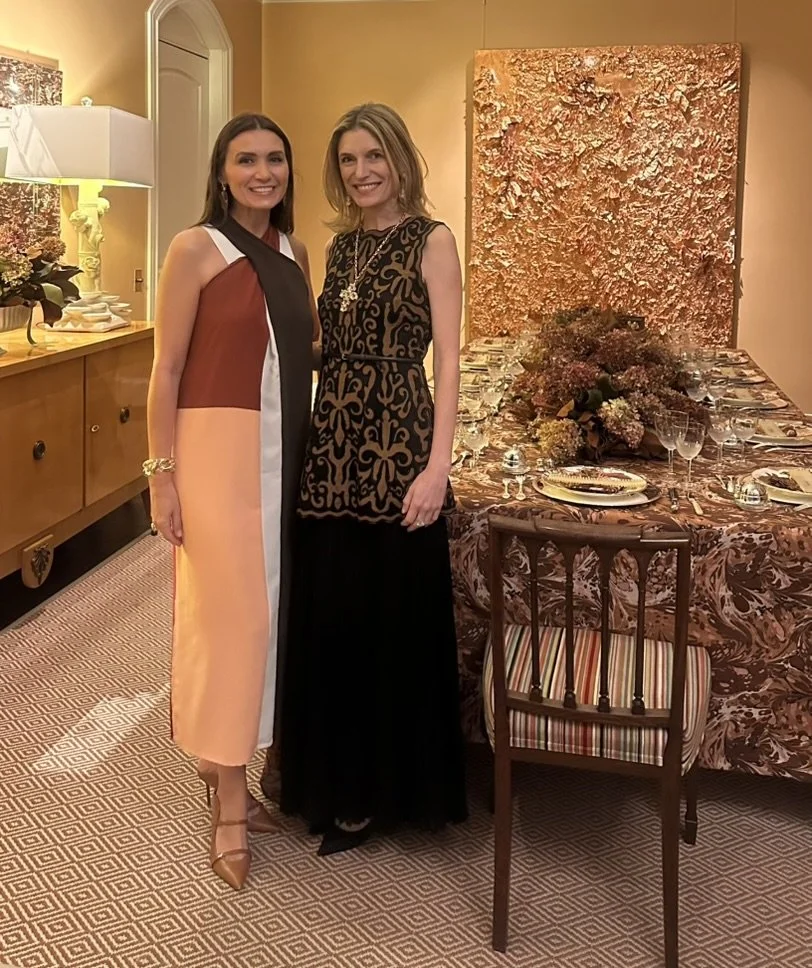 Kimberly Schlegel Whitman with Martina Mondadori in Kimberly's Cantaloupe Dining Room
