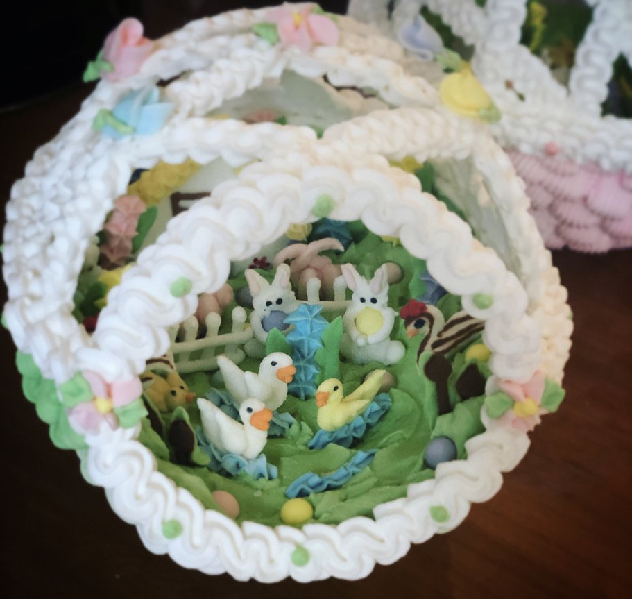 Old fashioned diorama eggs from icing for Easter