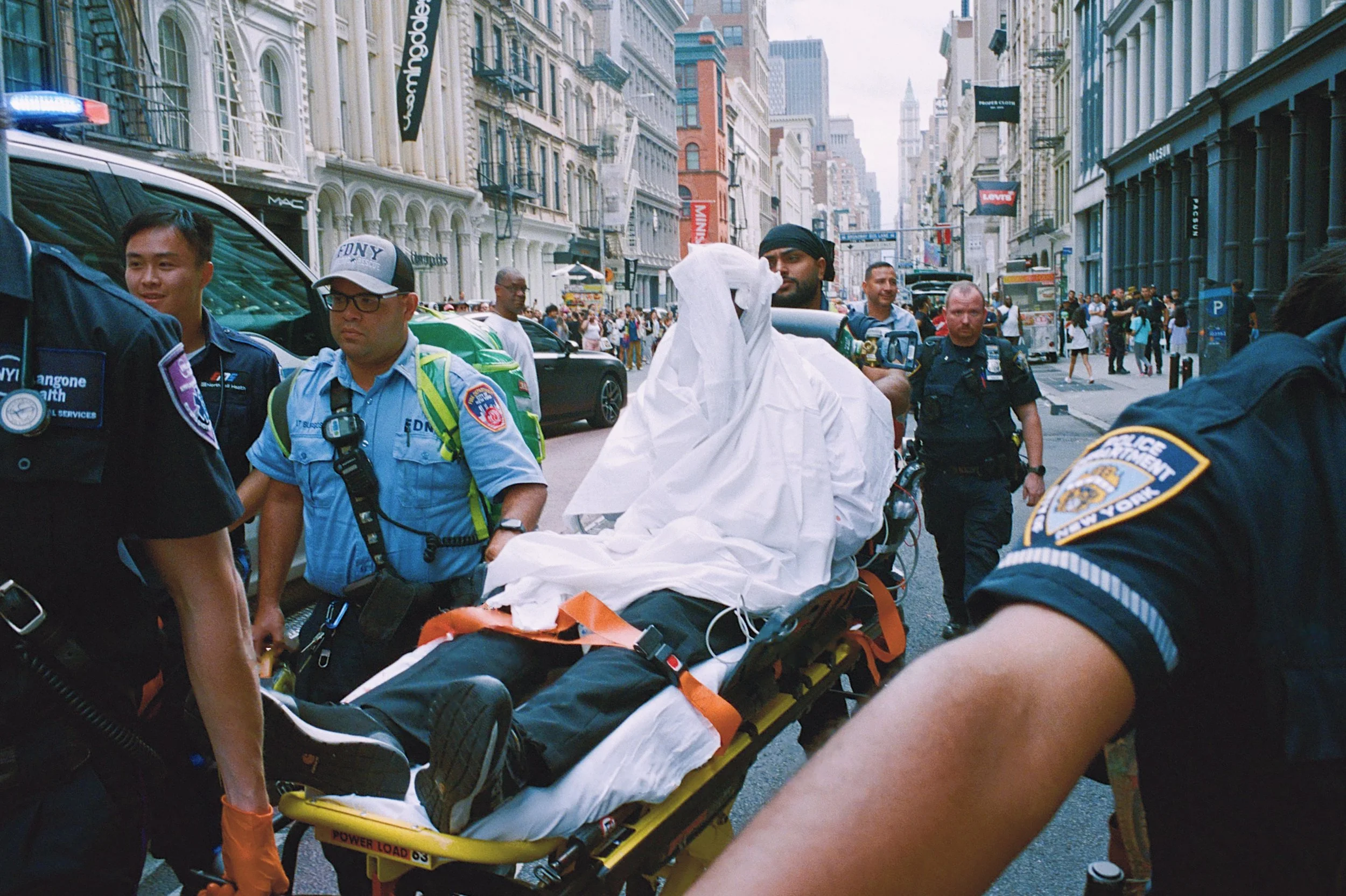 Knife attack on Broadway