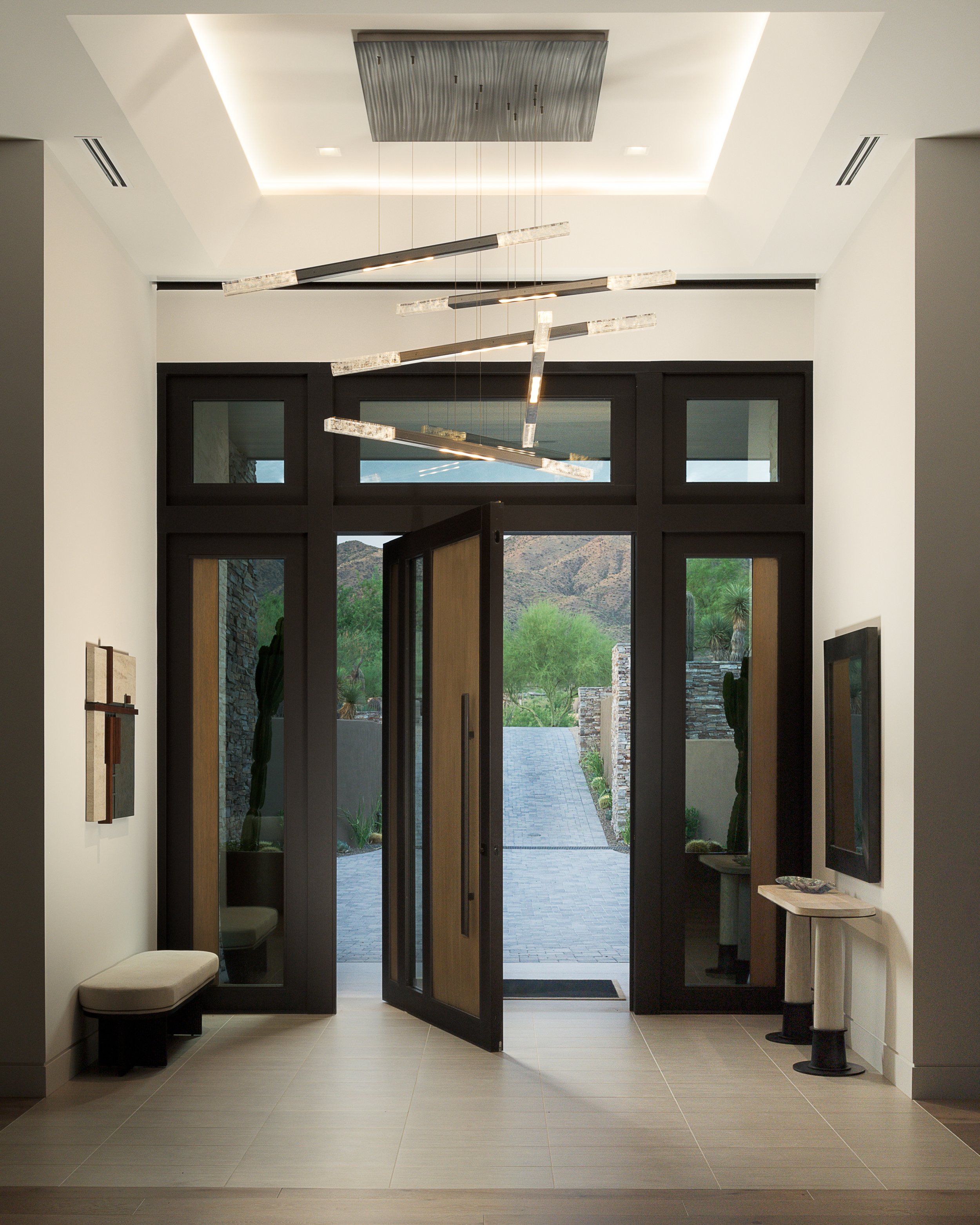 custom entry door metal wood glass