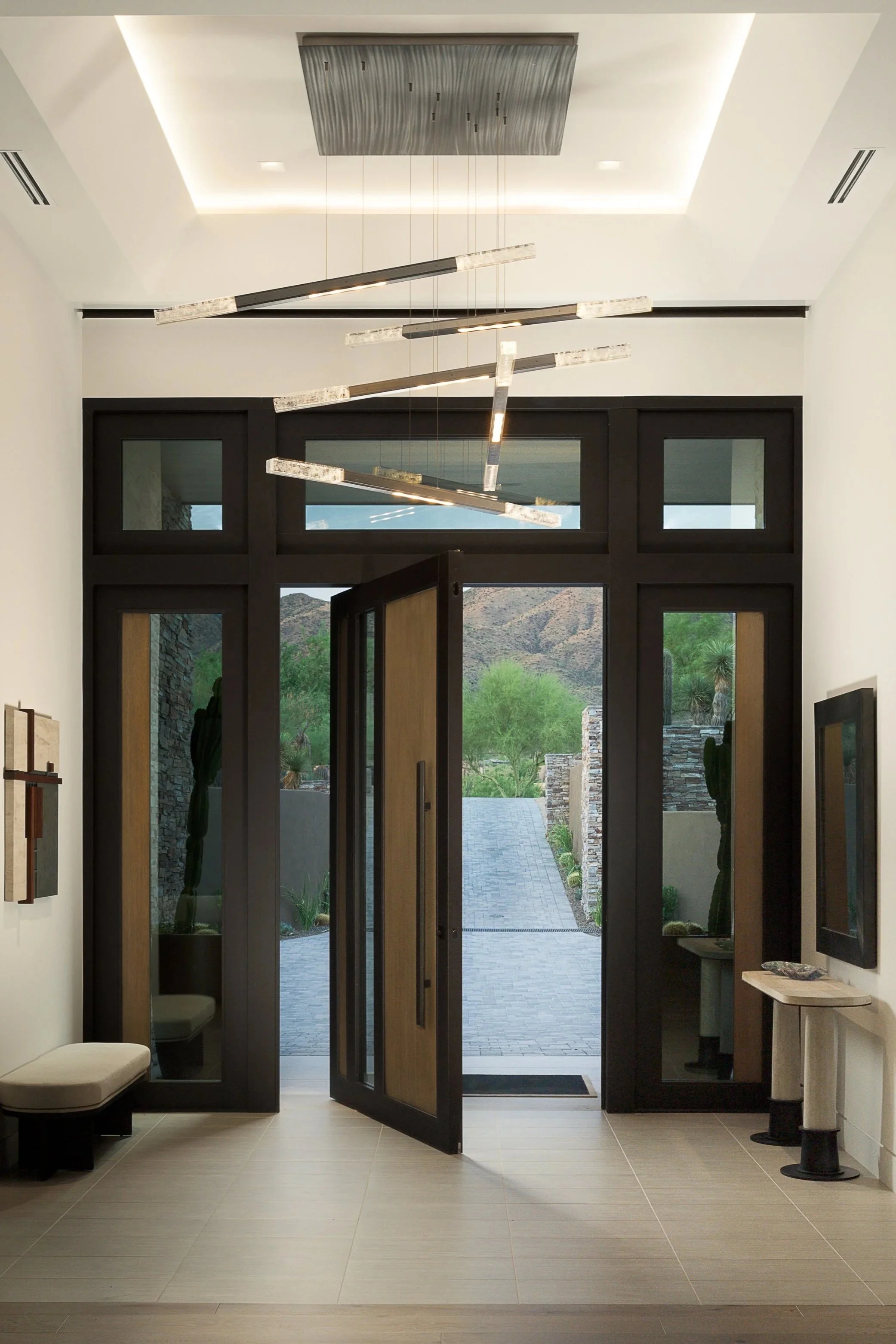 custom entry door metal wood glass