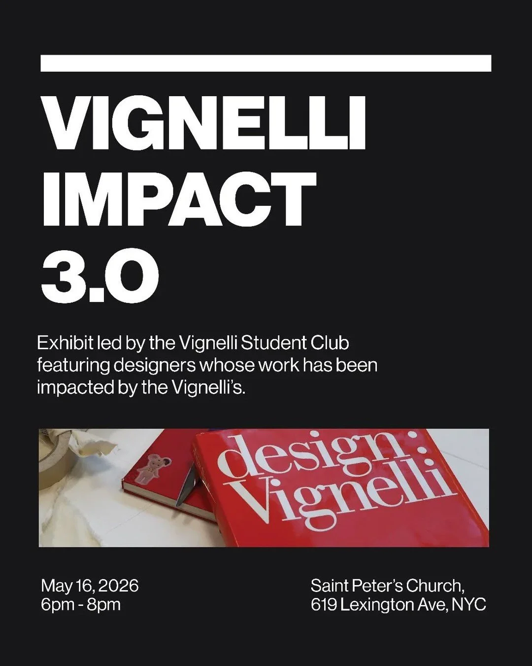 What does the legacy of Lella Vignelli and Massimo Vignelli look like today?⁠
⁠
Join us May 17 from 6:00&ndash;8:00 PM at Saint Peter&rsquo;s Church for the opening reception of an exhibition exploring the past, present, and future impact of the Vign