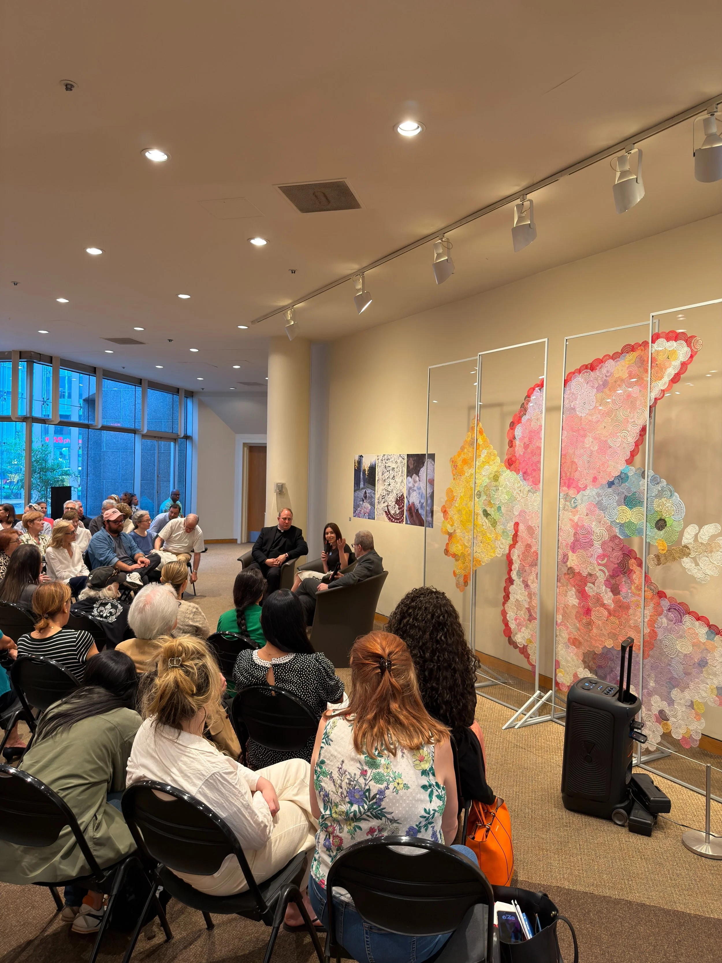 Thank you to everyone who joined us for an unforgettable evening celebrating Bird of Hope for Peace by Eva Petrič at Saint Peter&rsquo;s Church 

The evening featured a gallery viewing and reception, followed by an artist talk in conversation with Ev