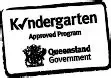 Image of a certification badge for a kindergarten approved program by the Queensland Government.