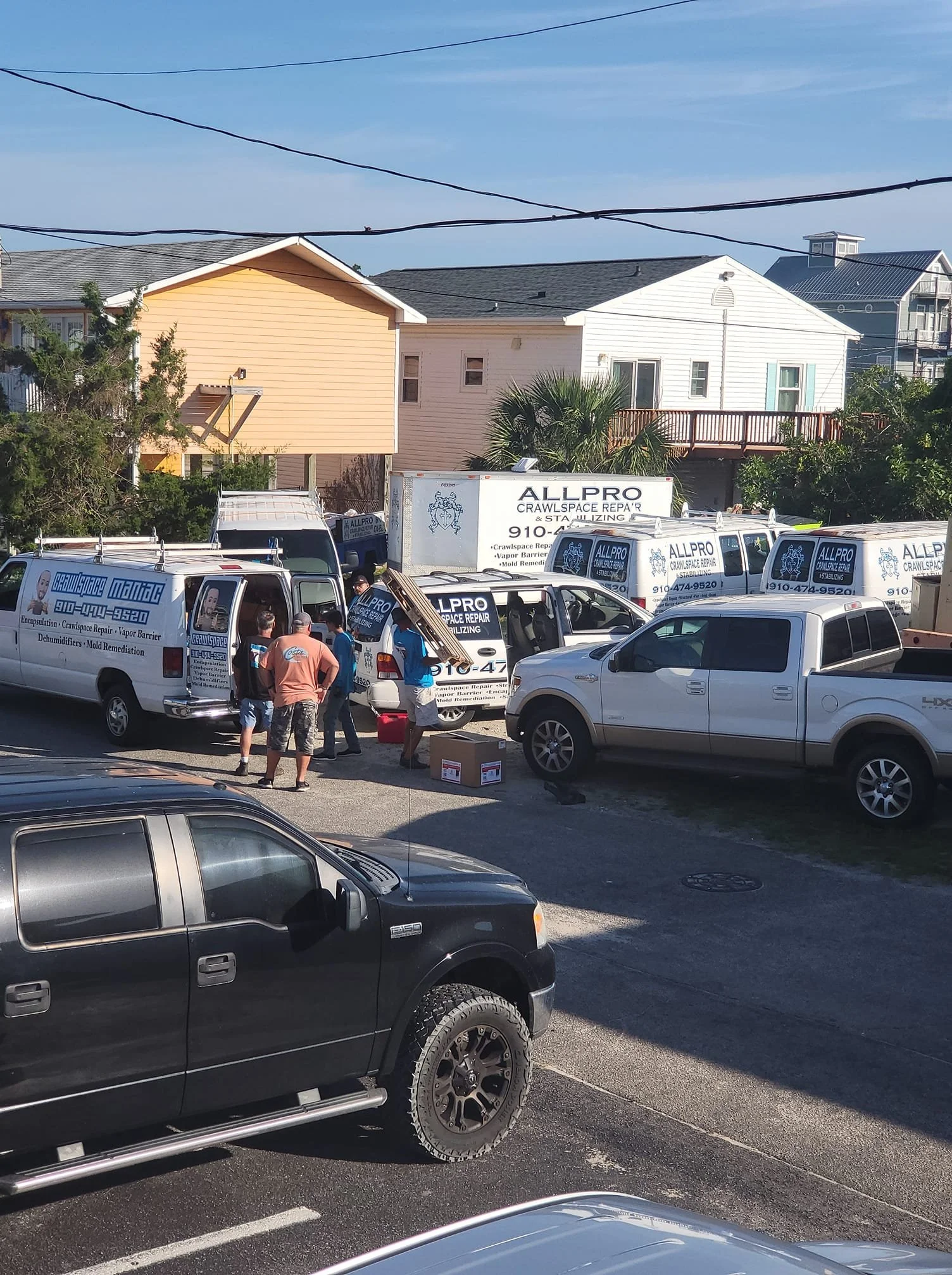AllPro Crawlspace and Crawlspace Maniac on a jobsite in Carolina Beach, NC.