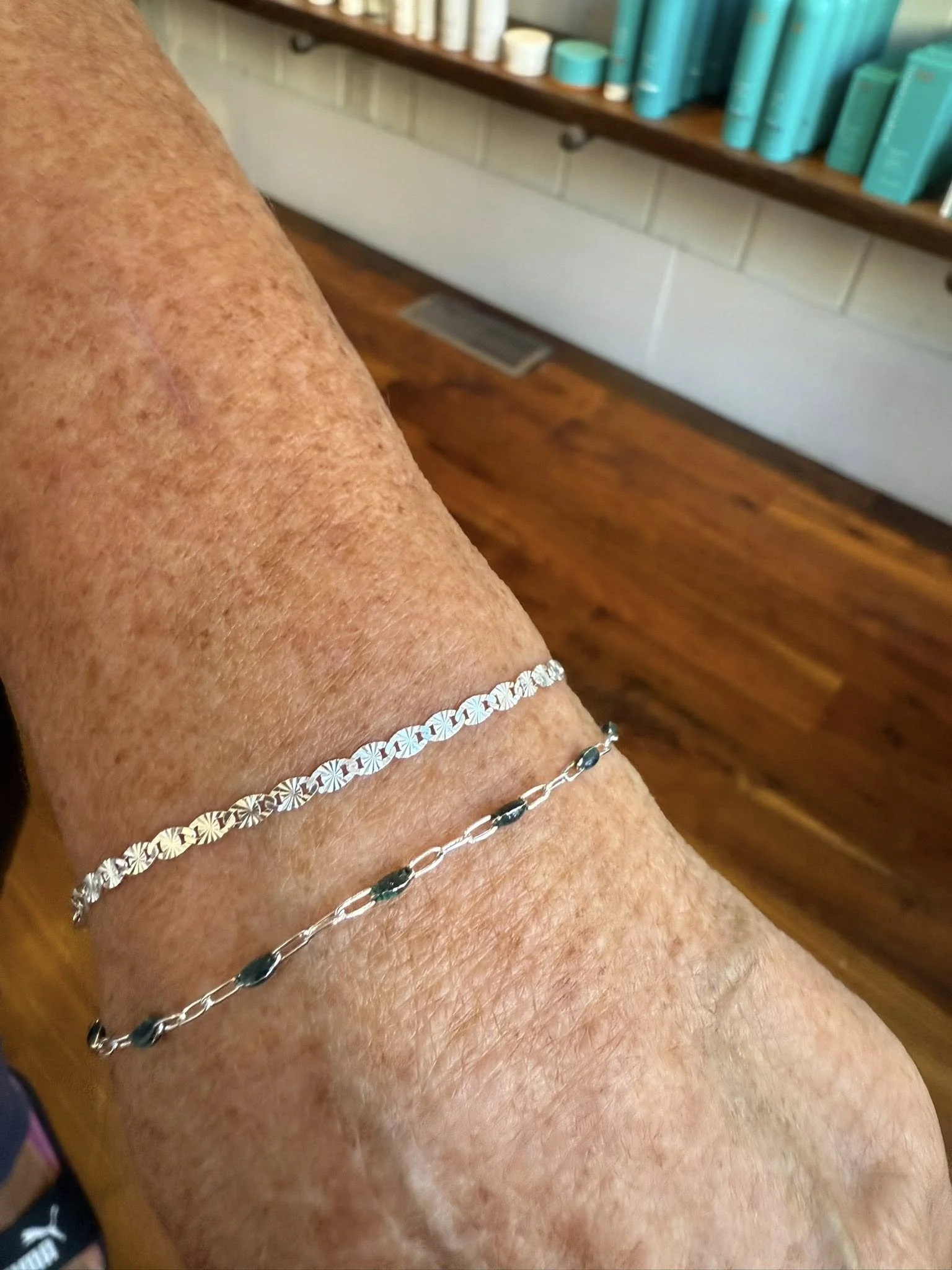 permanent silver bracelet by linx by leah at studio 44 beauty and wellness suites in Red Wing, MN