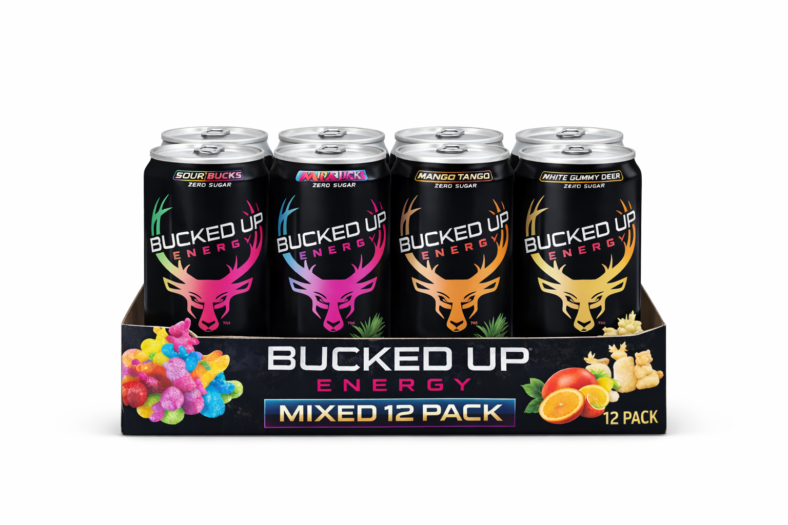 Bucked Up energy Cans Mixed 12 Pack