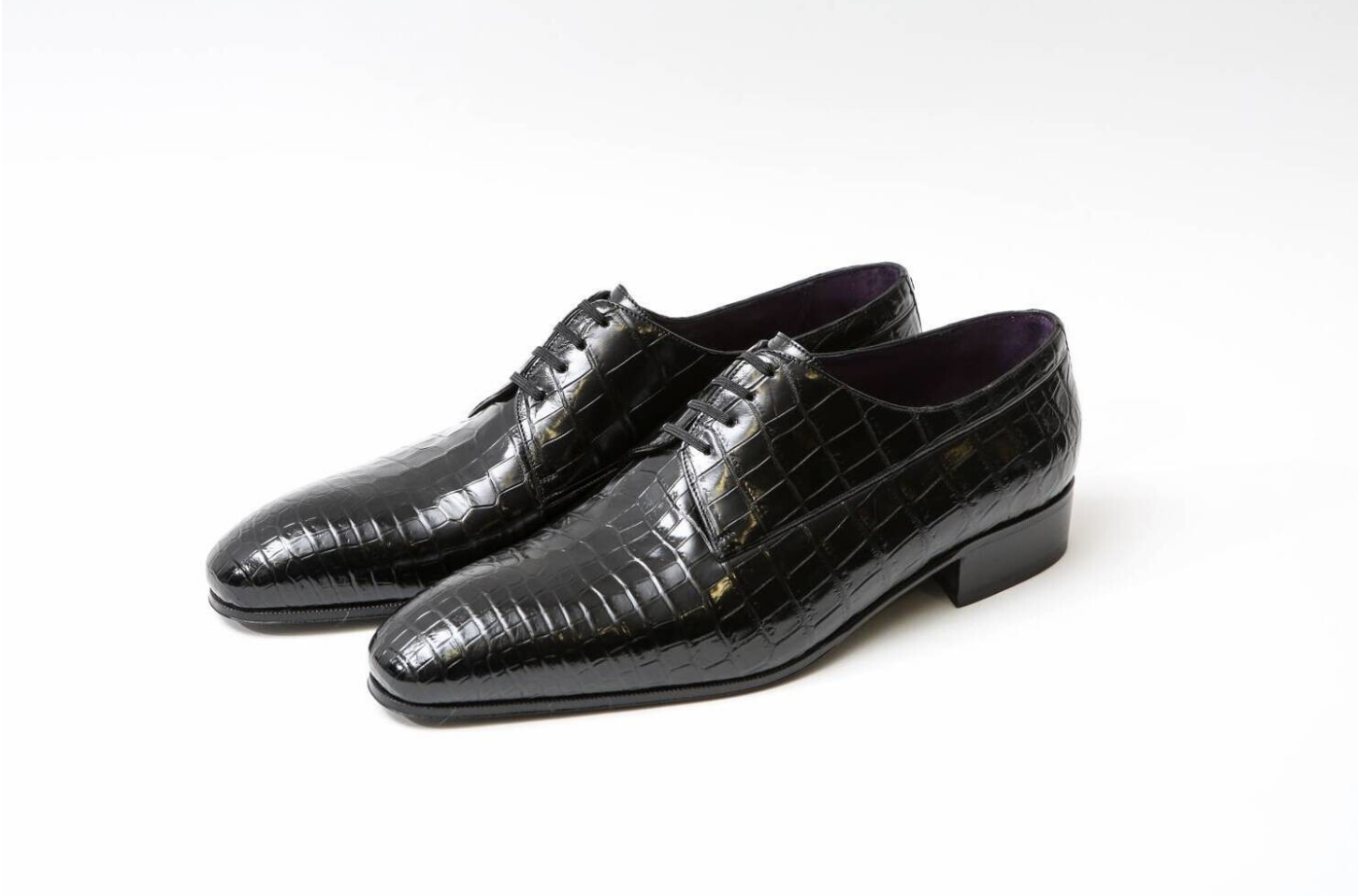 Black Crocodile Oxford Dress Shoes