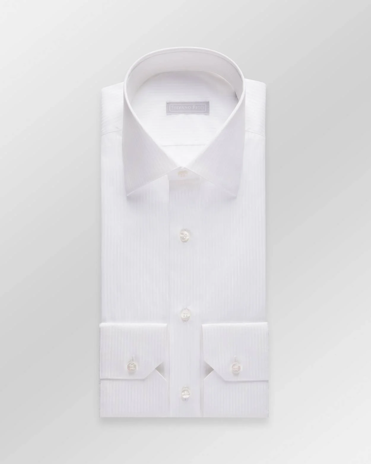 White Striped Cotton Dress Shirt