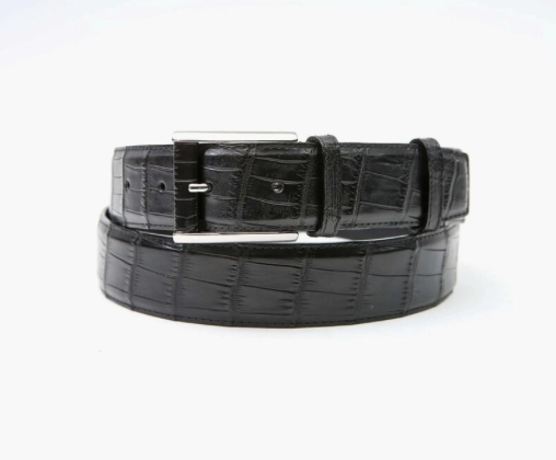 Black Matte Crocodile Belt