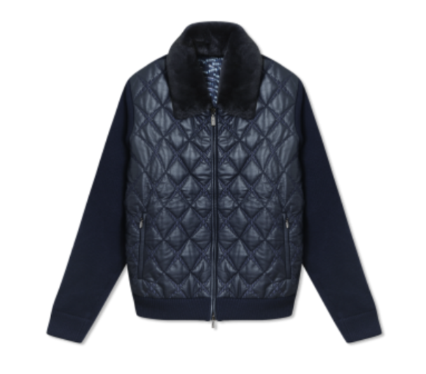 Lambskin Zip-Up with Diamond Stitching