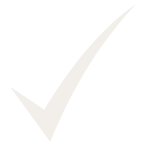 A large white checkmark on a black background.