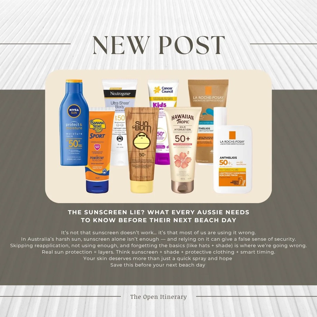 #sunsafety #australiansun #skincaretips #spf #sunscreen #beachsafety #sunprotection #skincareawareness #uvprotection #summeressentials #travelessentials #beachdayready #healthyskin #aussielifestyle #sunburnprevention #skincareroutine #traveltips #fam