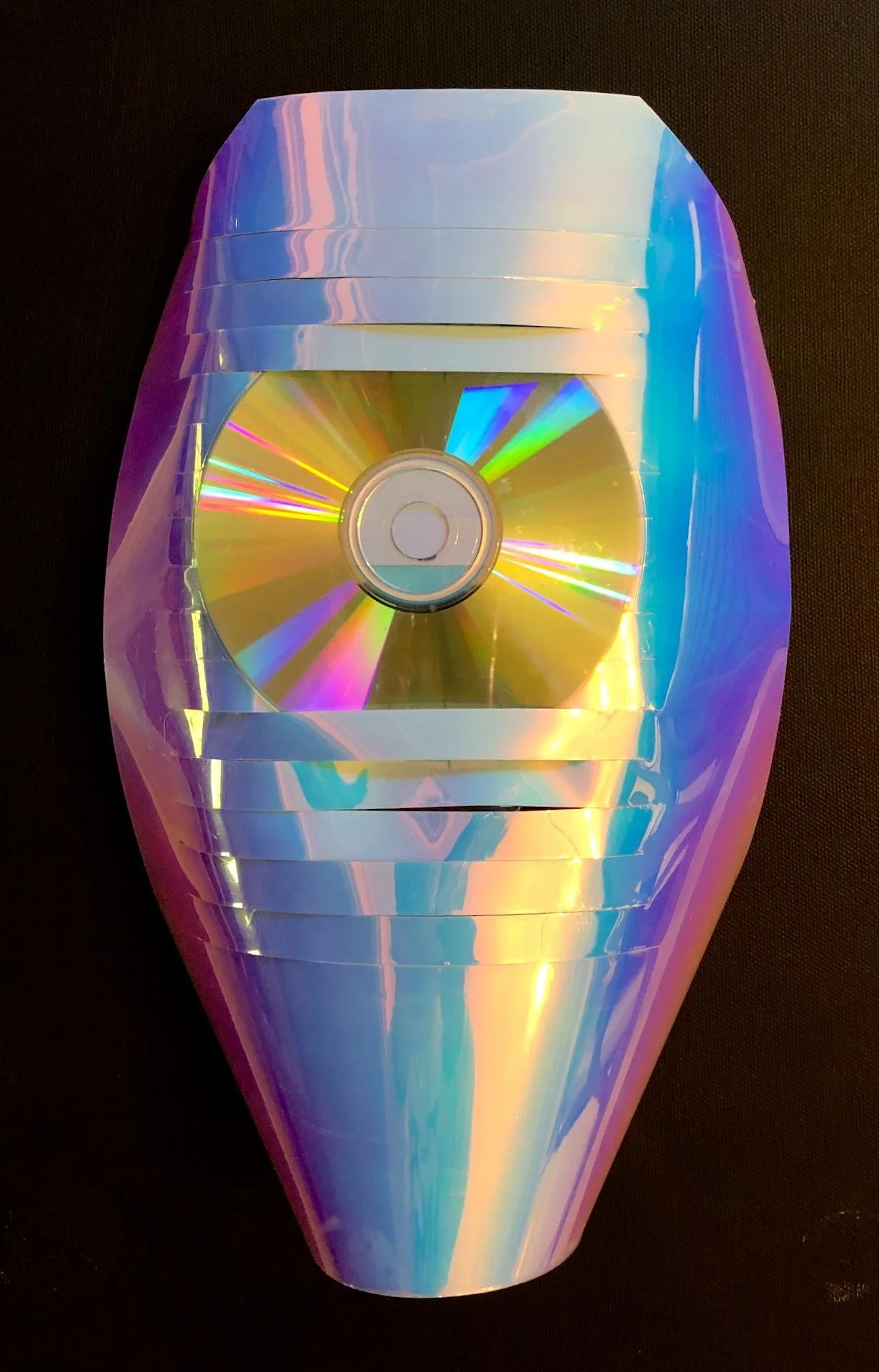 "Cyclop" | 2026 | Mylar foil, CD | 13" x 7" x 3"