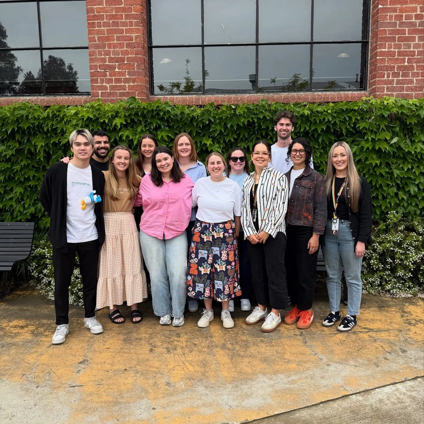 Team Geronimo!! 
We loved getting the team together last month for our annual team training day! All pictured, minus our camera man/accounts manager Will! 🙌📚

ID: A photo of the Geronimo team standing together smiling at the camera in from of a wal