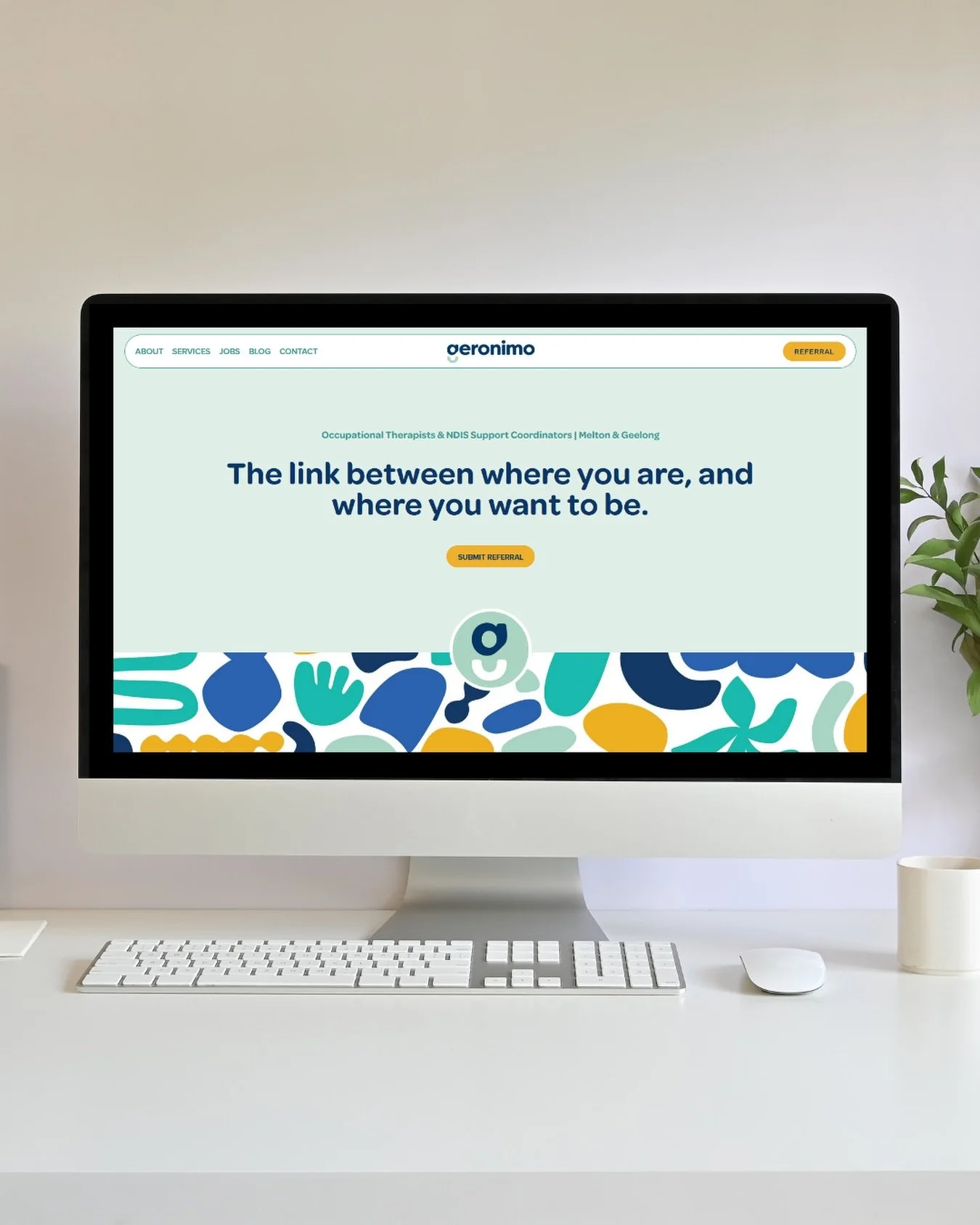 We have been working hard behind the scenes on our new website! A big thank you to @willful.studio who designed our new site which feels just like us! Check it out via the link in our bio 💻

ID: a picture of a computer with the new Geronimo website 