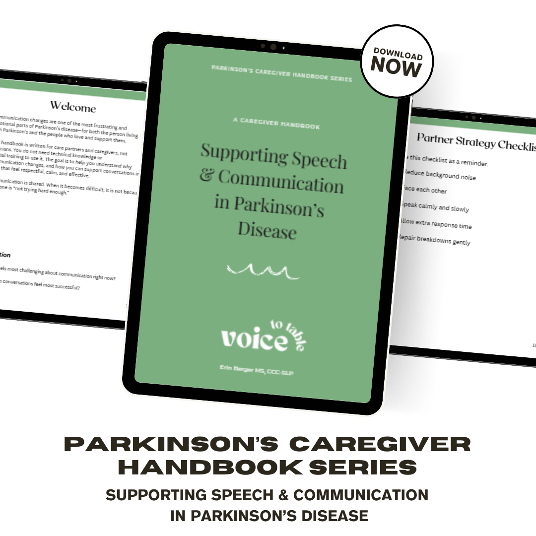 Supporting Speech and Communication in Parkinson’s Disease
