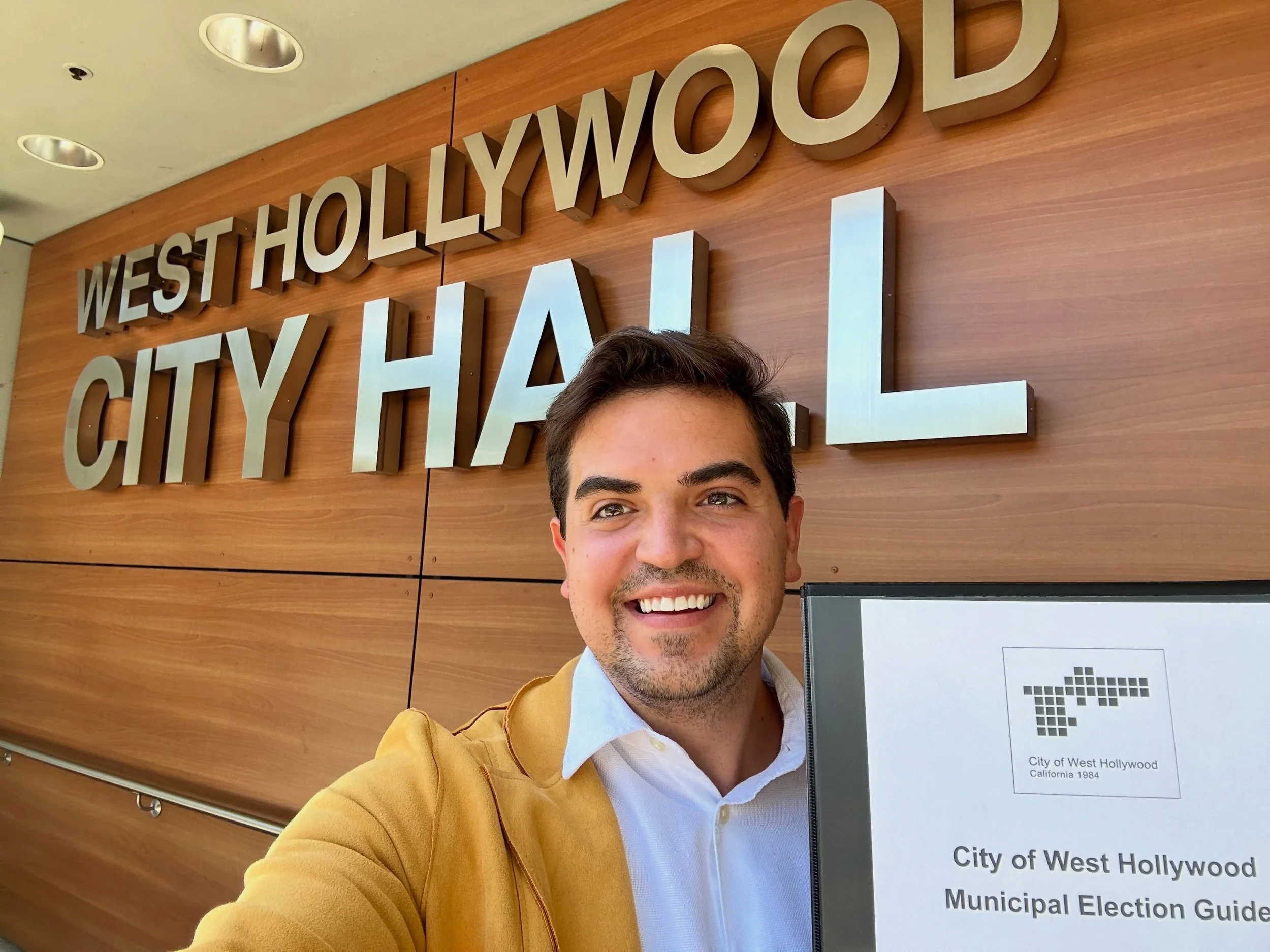 Just made it official! ✅ Picked up my petition papers at city hall this morning now that the filing period is open. Grateful to share a vision for our community that centers safety, affordability, and justice! #WeHoCantWait