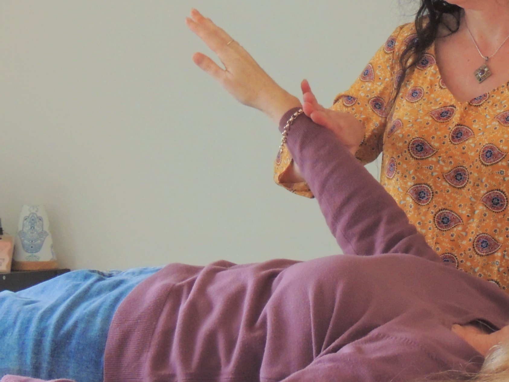 Close up of arm muscle testing during a kinesiology session