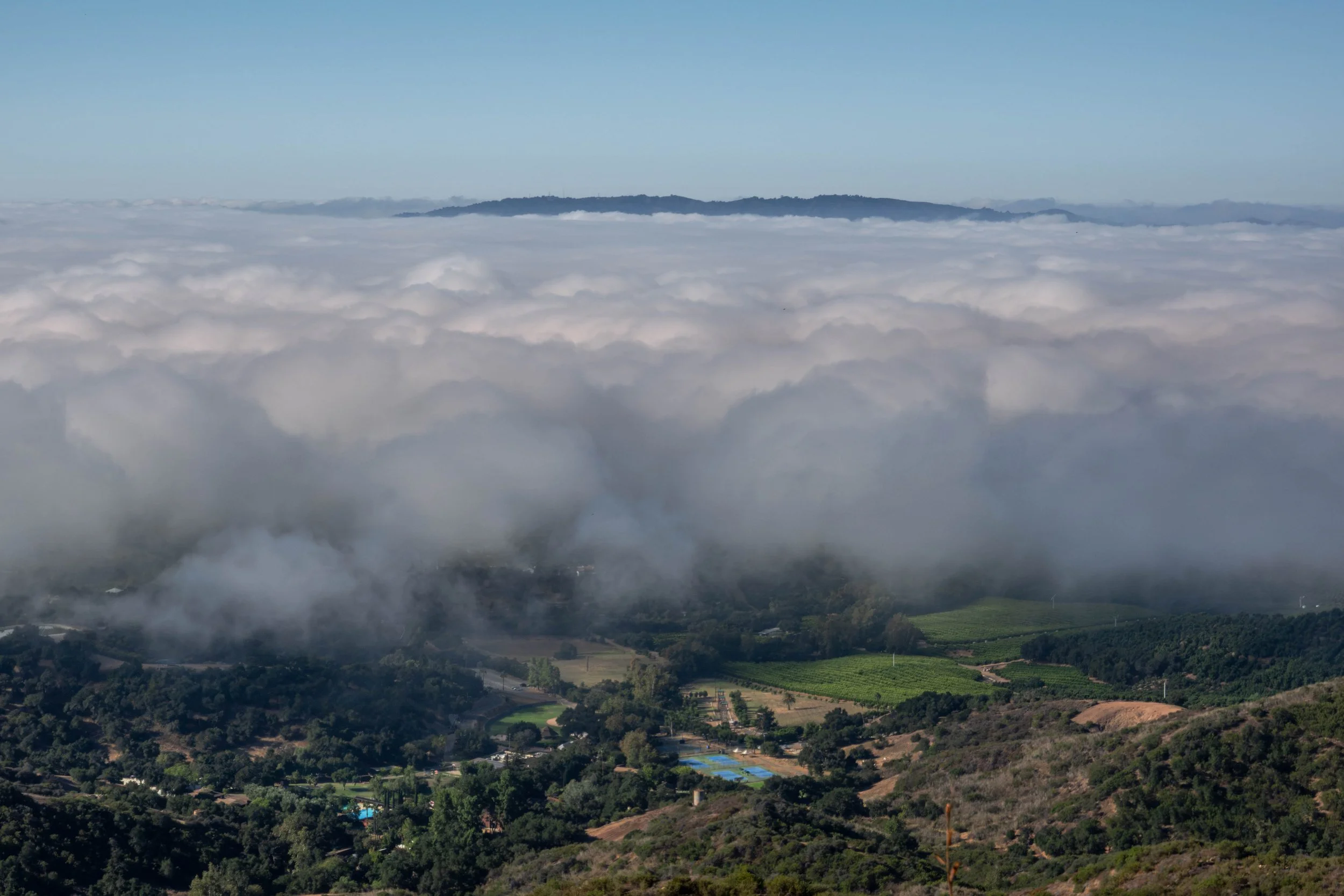 I saw the top of the marine cloud layer this morning