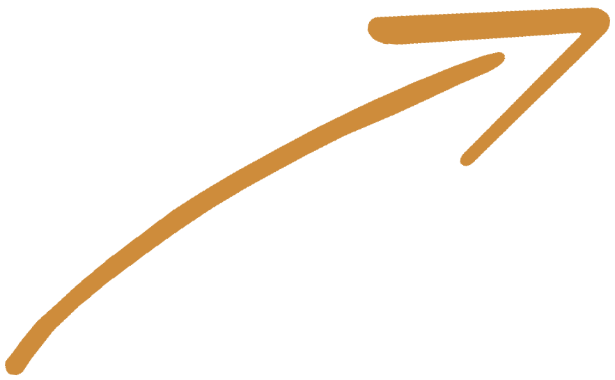 Brown arrow pointing diagonally upward to the right.