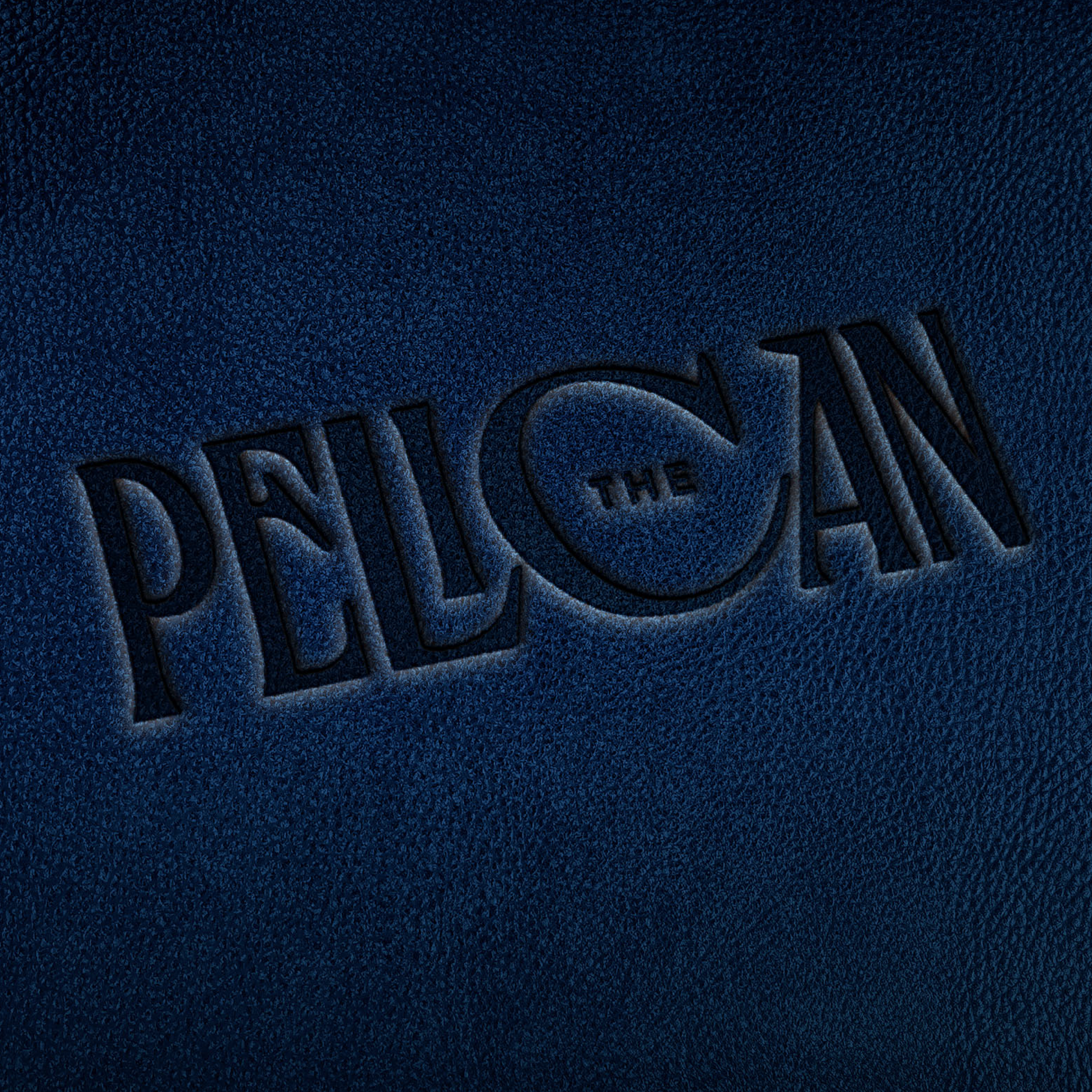 Close-up of navy blue textured material with embossed text 'THE DAILON'