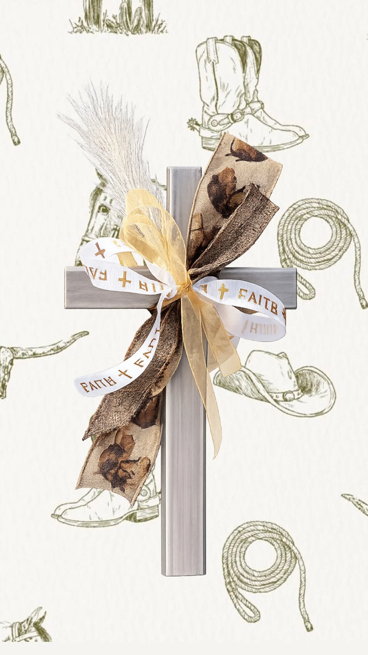 Saddle up in Faith metal cross