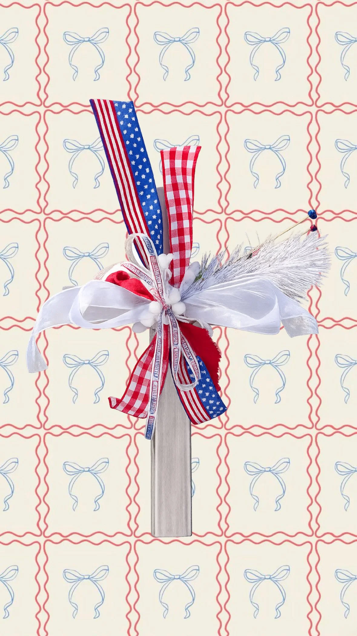 Red, White, & Blessed metal cross