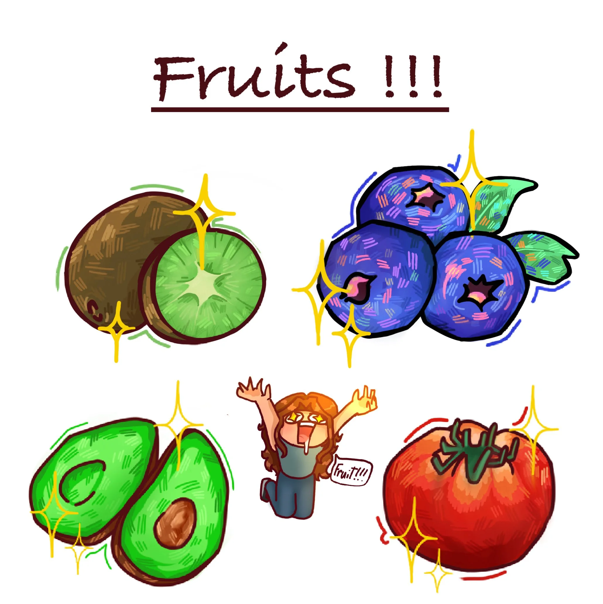 Fruit 5pc sticker pack