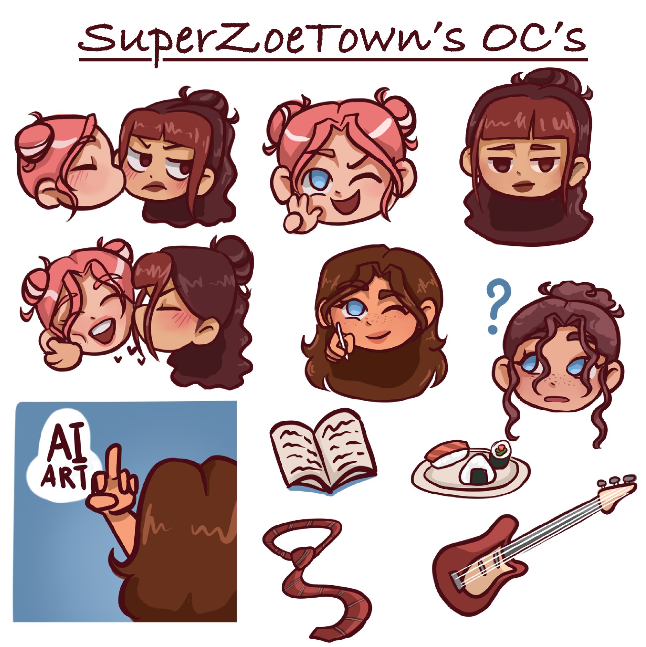 SuperZoeTown's OC's 11pc sticker pack