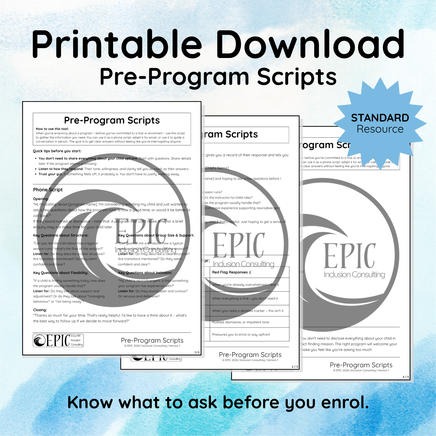 Pre-Program Scripts