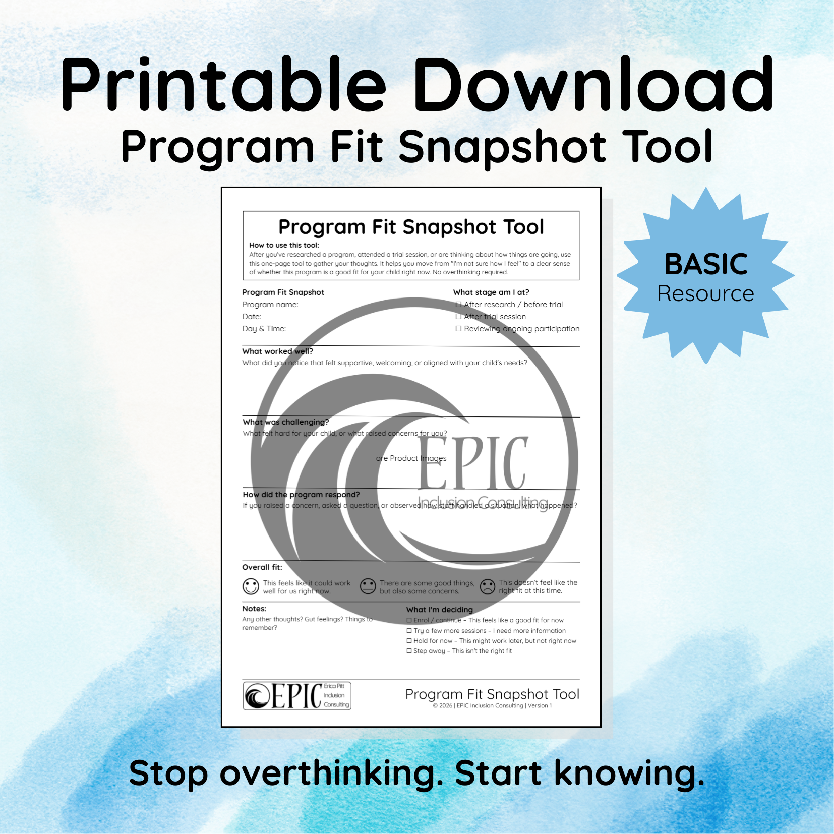 Program Fit Snapshot Tool