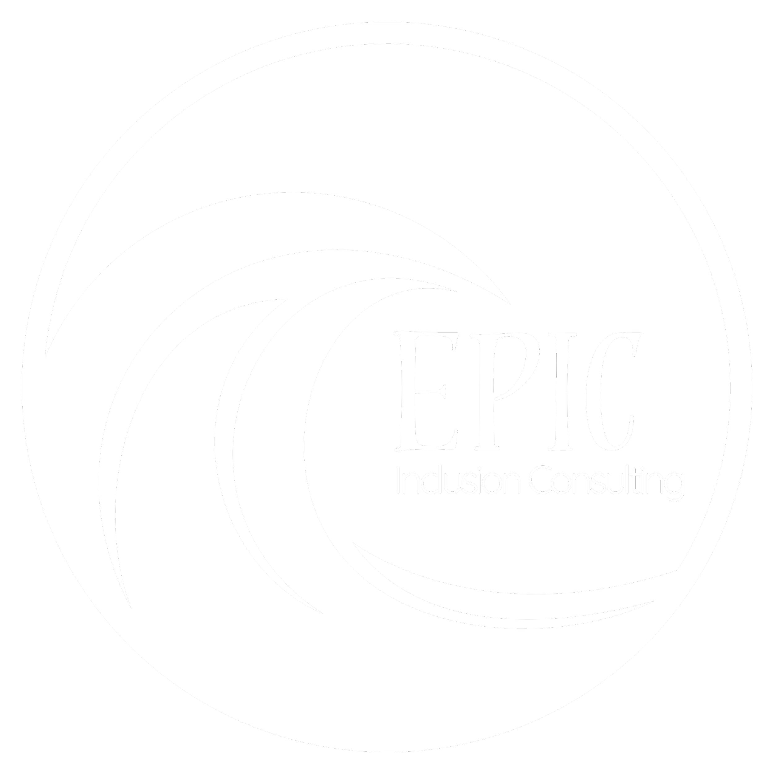 Black and white logo featuring stylized ocean waves and the text 'EPIC Inclusion Consulting'.