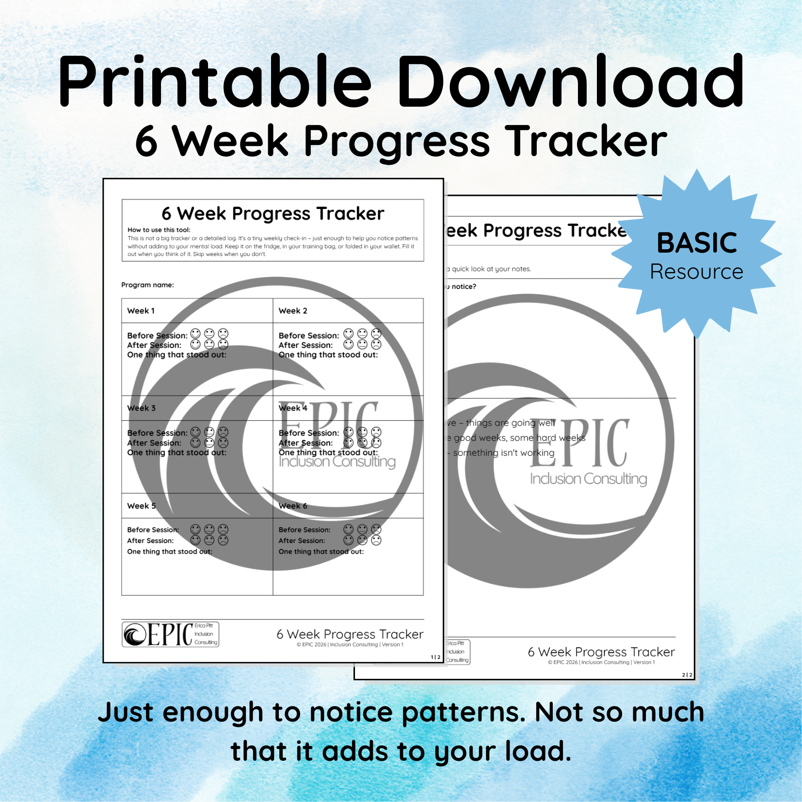Six Week Progress Tracker Tool