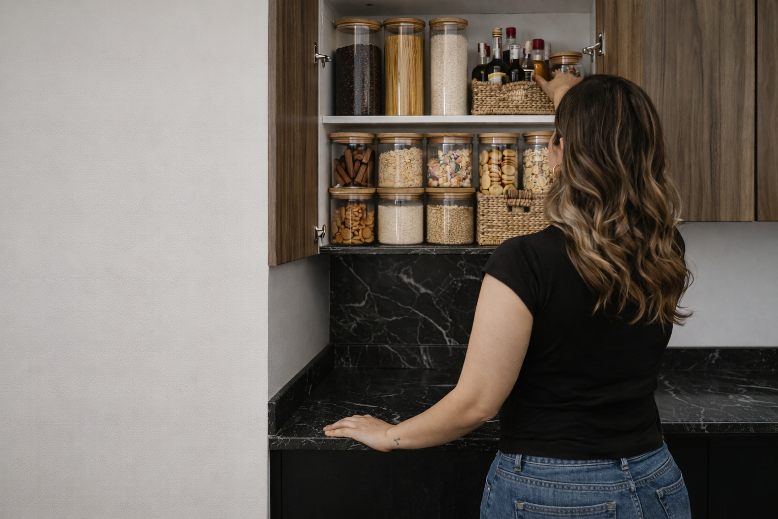 Guía definitiva para crear una despensa estética con frascos de vidrio y bambú