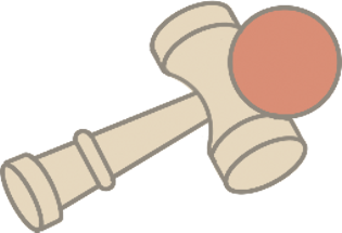 木槌と木槌の頭部のアップ