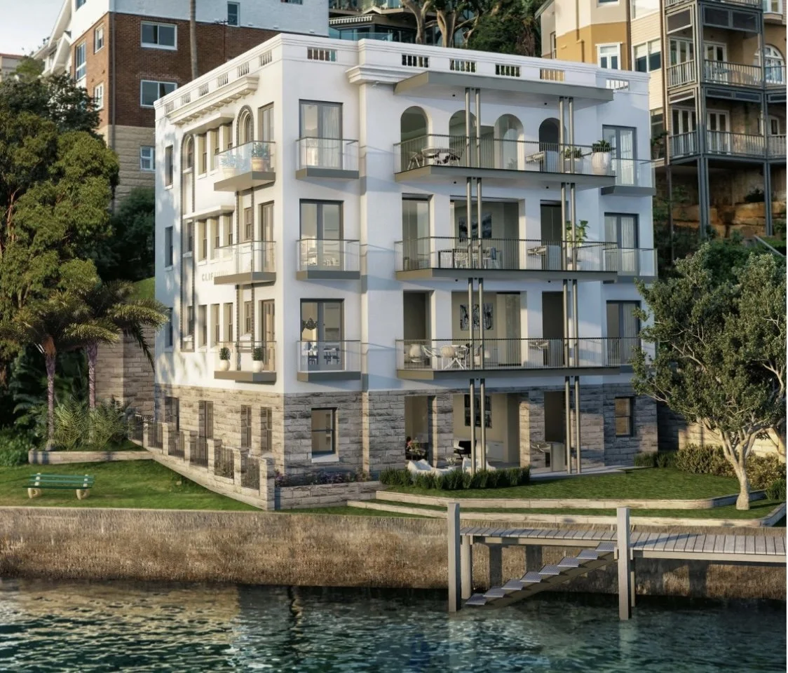 Rendering done by RS Render on a modern multi-story building, high quality rendering work.
