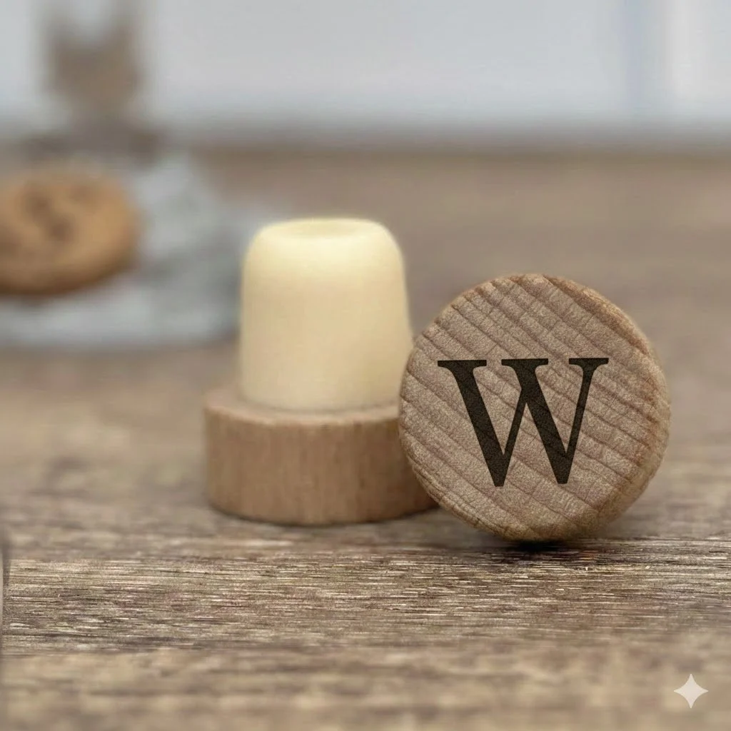 Close-up of wooden alphabet tiles on a wooden surface, with one tile displaying the letter 'W' in focus.