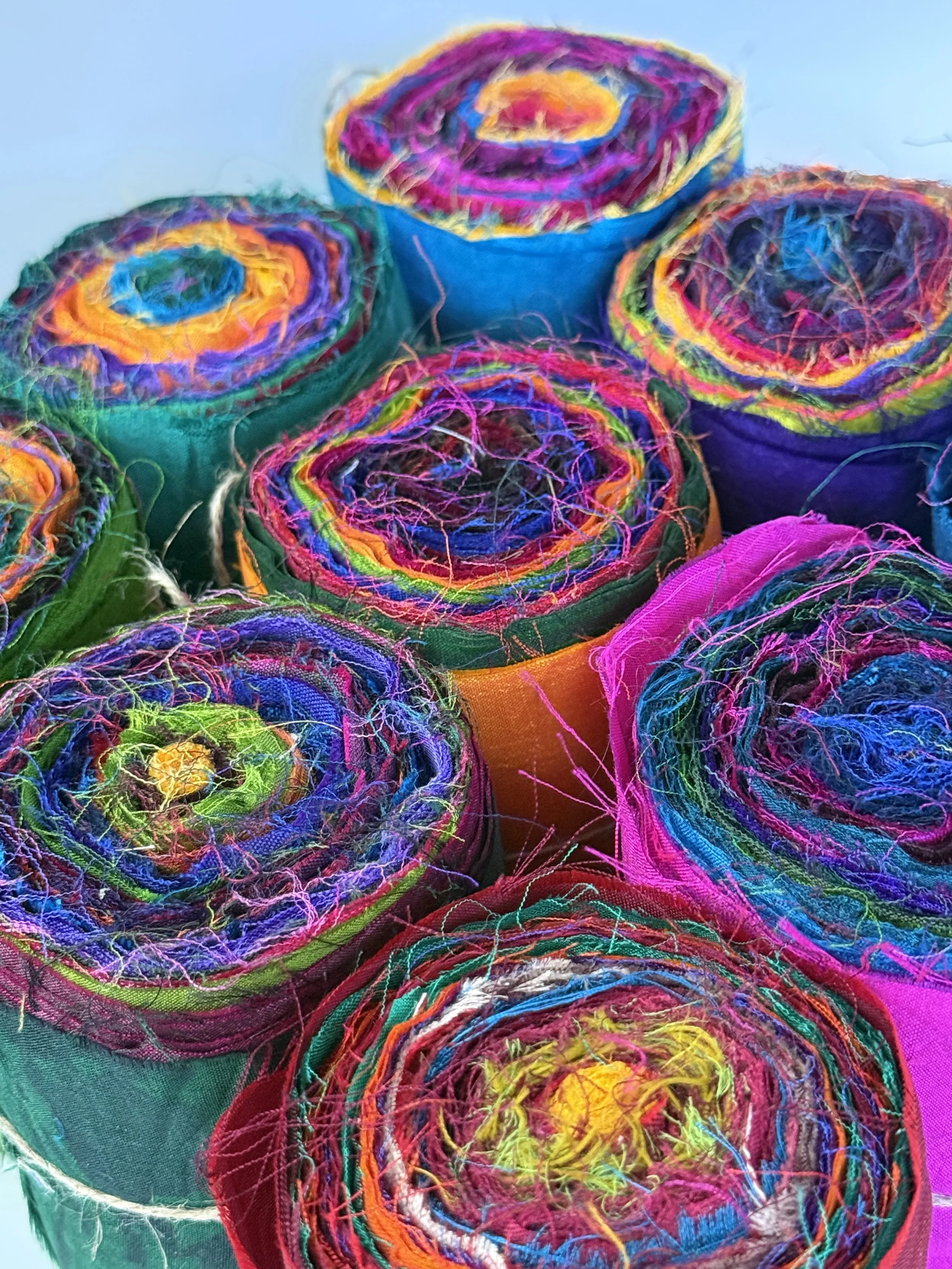 Detail sari silk ribbon roll.JPG