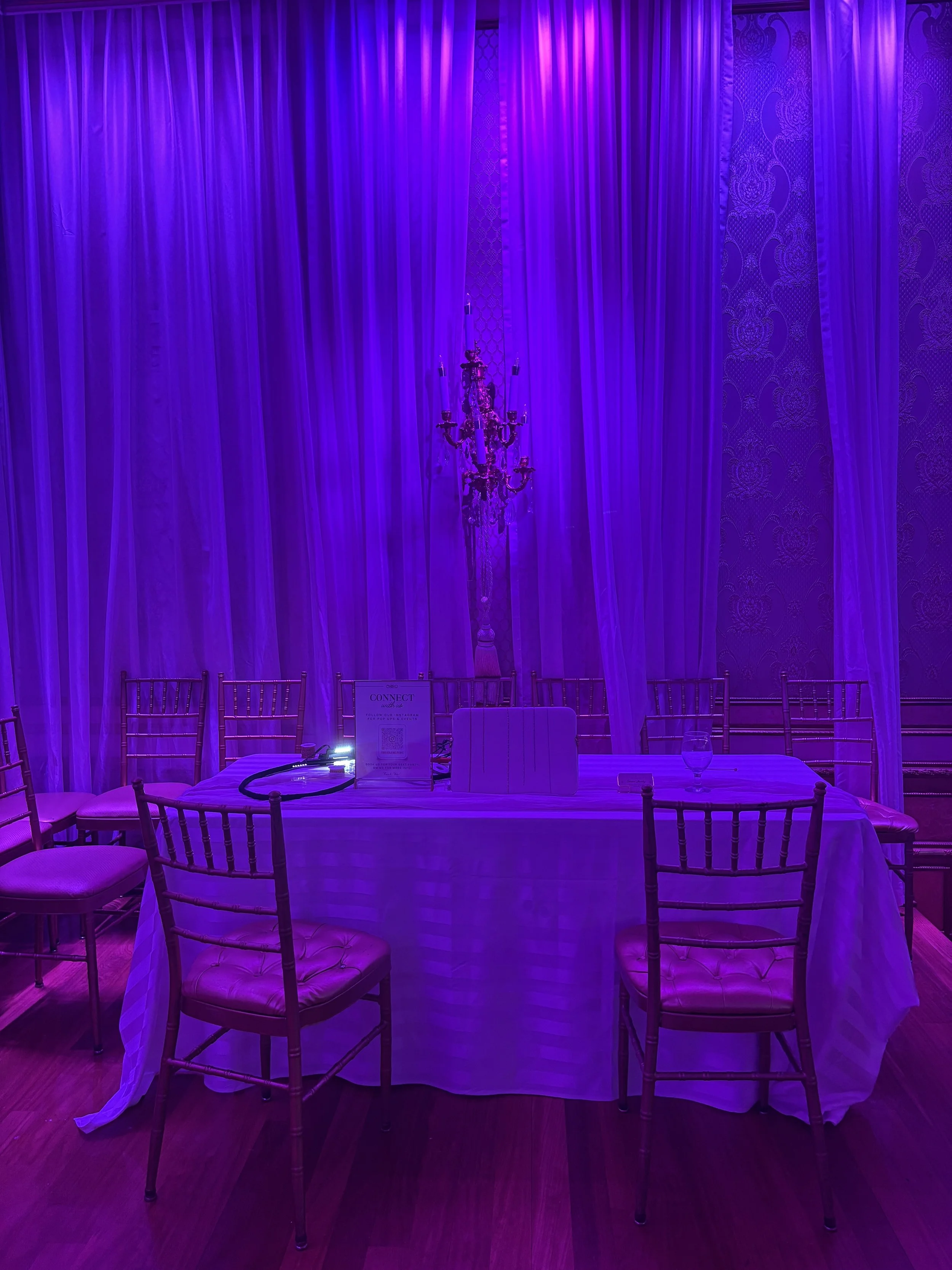 permanent jewelry set up for a private party. permanent bracelet. bat mitzvah in Brooklyn Manhattan New York
